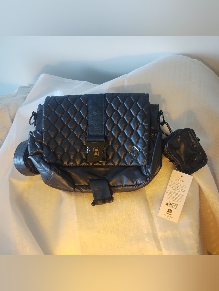 Nwt Lug Harness Crossbody & Drizzle Metallic Indigo